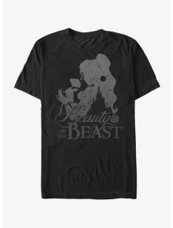 Outlet 🎁 Boxlunch Disney Beauty And The Beast Belle Rose Silhouette T-Shirt 🌟