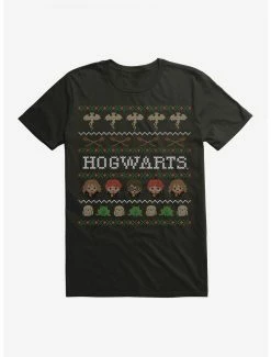 Wholesale 🎉 Boxlunch Harry Potter Hogwarts Ugly ❄ Christmas Pattern T-Shirt 👏