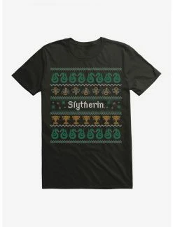 Flash Sale ⭐ Boxlunch Harry Potter Slytherin Ugly 🎄 Christmas Pattern T-Shirt 🎁