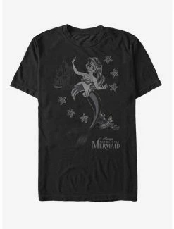 Hot Sale 👍 Boxlunch Disney Little Mermaid Ariel Grayscale T-Shirt 🔔